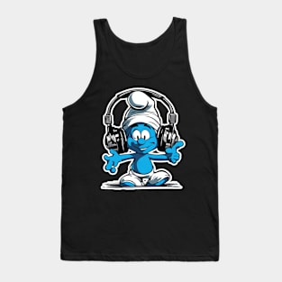 cute smurf listening to music Tank Top